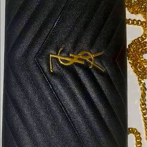 Saint Laurent Envelope Quilted Leather Chain Wallet - Picture 2 of 4